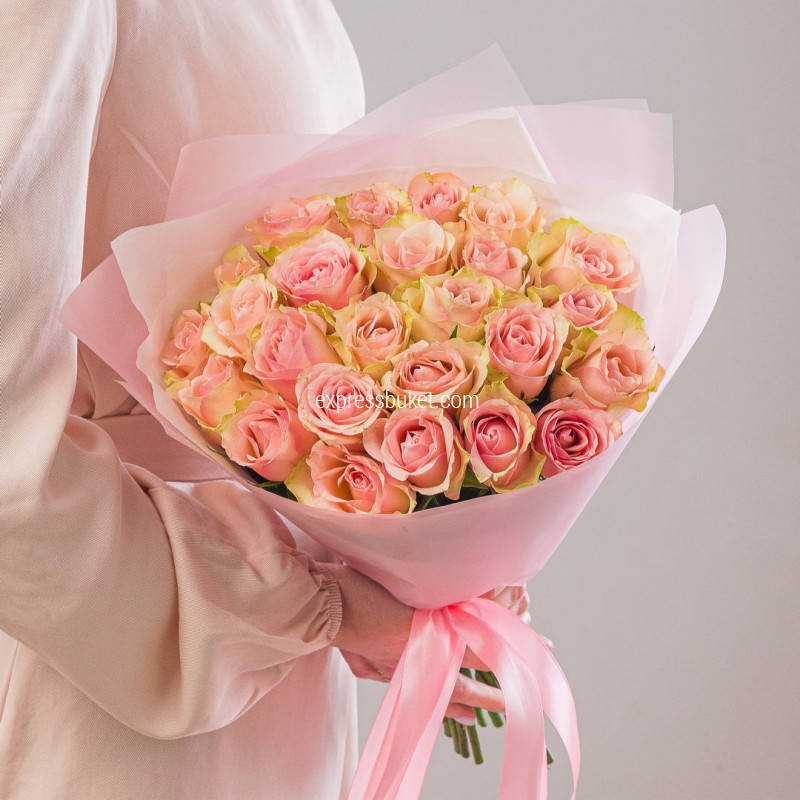 Розовый стиль 25 роз